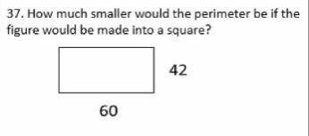 How much smaller would the perimeter be if the figure would be made into a square?