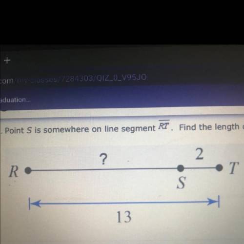 Point S is somewhere on line segment RT. Find the length of RS..
