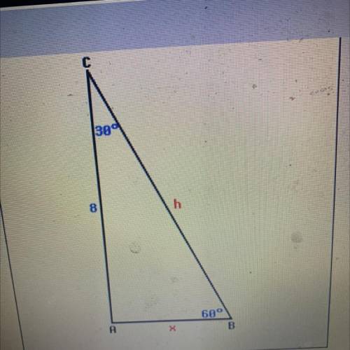 If AC has length 8, find the length of BC and AB (look at the picture)
