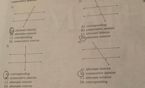 Are these the right answers ? If not please correct me
