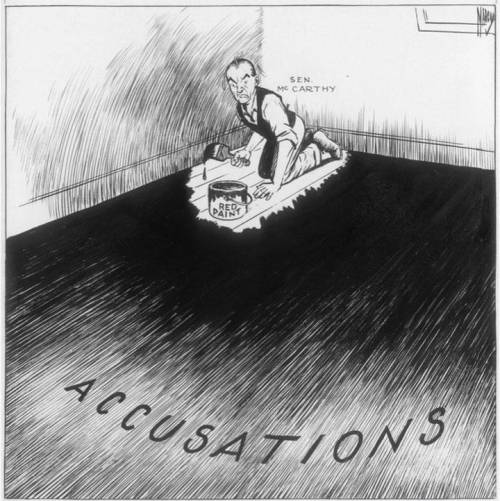 ￼￼1. What aspect of the Cold War is the focus of this cartoon?

 
2. Who is the man in the cartoon