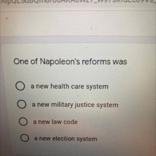 Help. One of Napoleon’s reforms was: