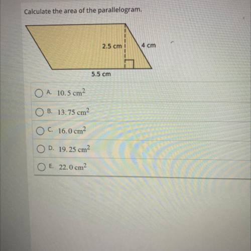 Calculate the area of the parallelogram.