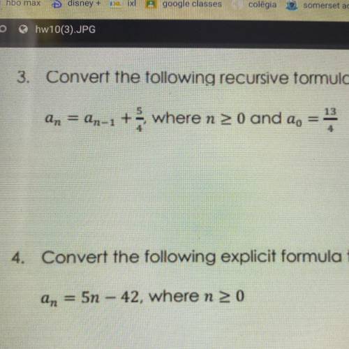 Convert the following recursive formula to an explicit formula for 3 and 4

I WILL REPORT YOU IF Y