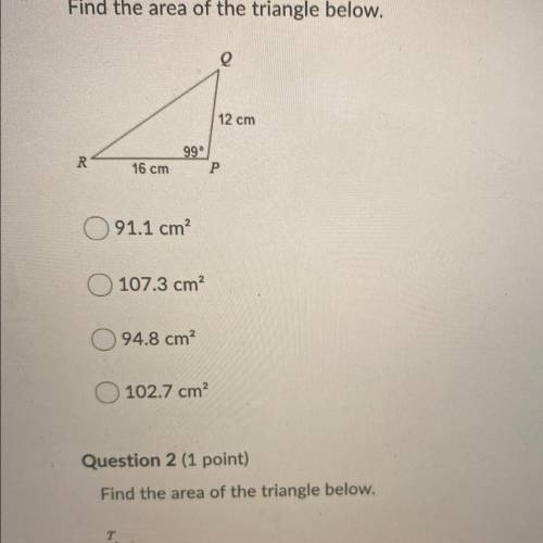 Find the area of the triangle below??