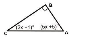 Find the measure of x, then list the measures of all the angles in the triangle.