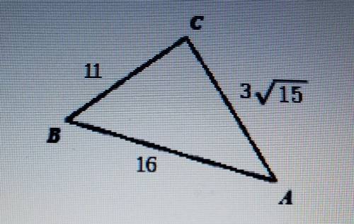 If the three lengths form a triangle, then determine if the three lengths form an acute, right, or