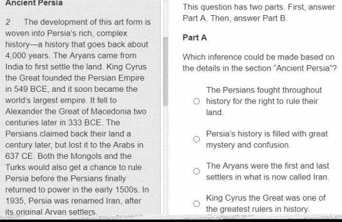 Which inference could be made based on the details in the section Ancient Persia