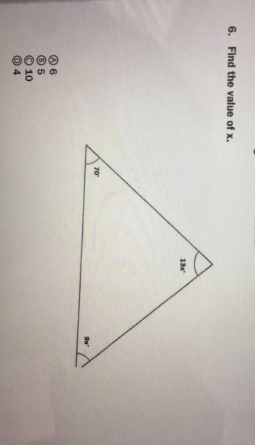 How do you find the value of x in the triangle?