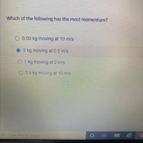 Which of the following has the most momentum?