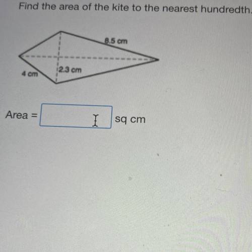Find the area of the kite. Help please