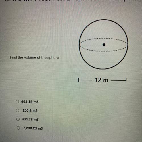 Find the volume of the sphere
I NEED HELP!!!