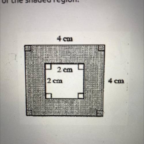 (PLEASE HELP)
What is the area of the shaded region?