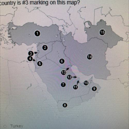 Which country is #3 marking on this map?
Turkey
Israel
Syria
Lebanon