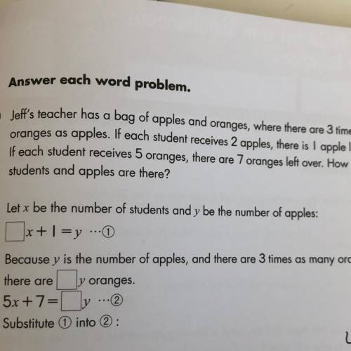 (1) Jeff's teacher has a bag of apples and oranges, where there are 3 times as many

oranges as ap