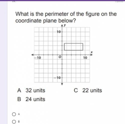 What is the perimeter of the figure on the coordinate plane below.