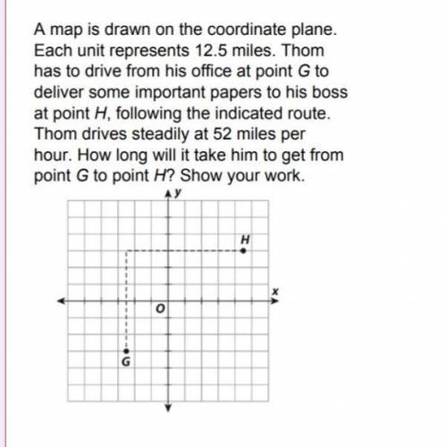 A map is drawn on a coordinate plane.