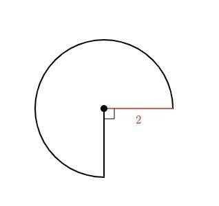 Find the area of the shape. 2