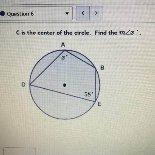 C is the center of the circle. find m