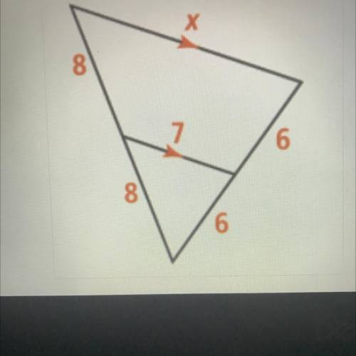 7. Find the value of x.