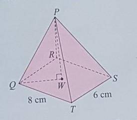 PLEASE HELP ME TO ANSWER THIS QUESTION.

A right pyramid PQRST has a rectangular base QRST. Givent