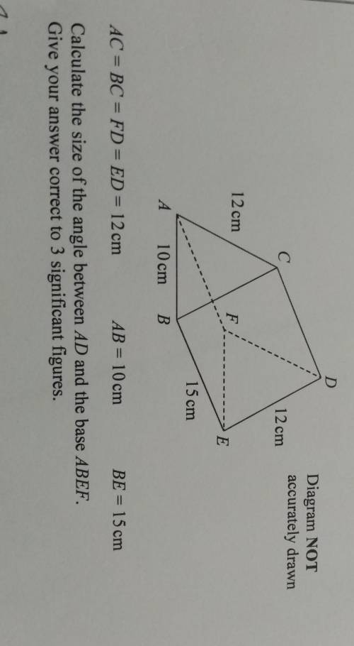 Please help me to find this out i really really need help.

The diagram shows a triangular prism A