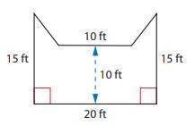 The figure shows the floor plan of a carpeted area in front of a stage. How much carpeting is neede