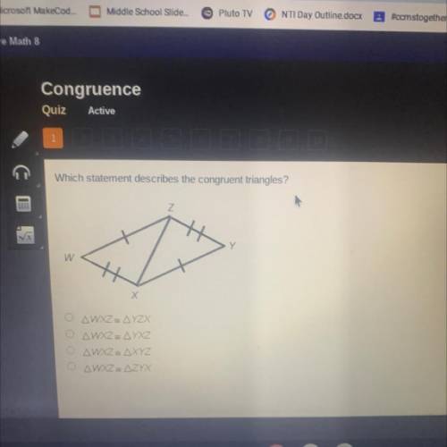 Witch statement describes the. Congruent triangles