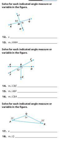 Solve for each indicated angle measure, x