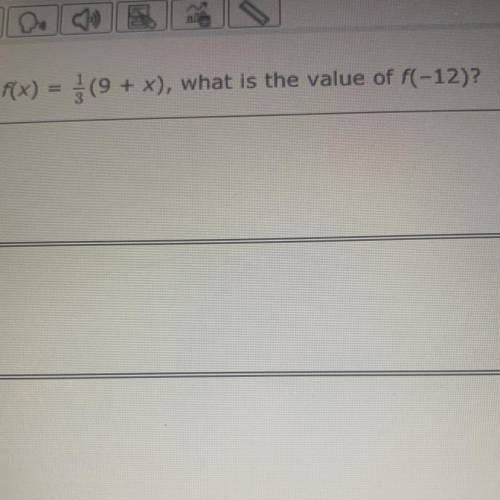 Given f(x) = 1/3(9 + x), what is the value of f(-12)?