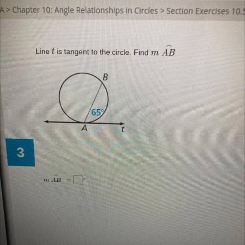 Line t is tangent to the circle . Find AB (click photo)