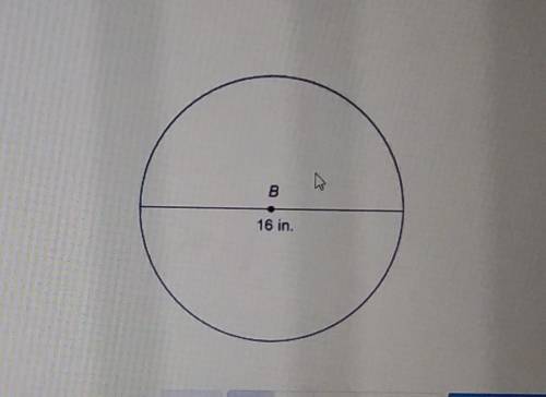What is the exact circumference of the circle? A. 8 in B. 16 inC. 32 inD. 48 in​