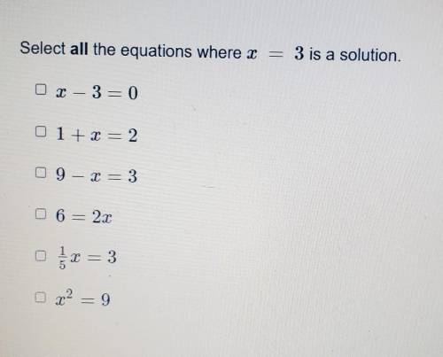 Select all the equations where r 3 is a solution.​