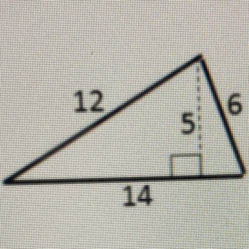 Find the are of the triangle below in square units

(The triangle is in the picture, please help!