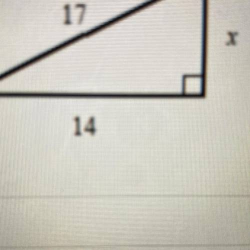 Use Pythagorean Theorem to find the value of x.