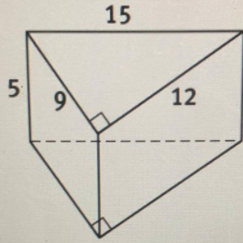 Find the Total surface area of the triangular prism below.