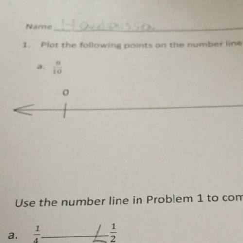 Where does 8\10 go on a splited number line