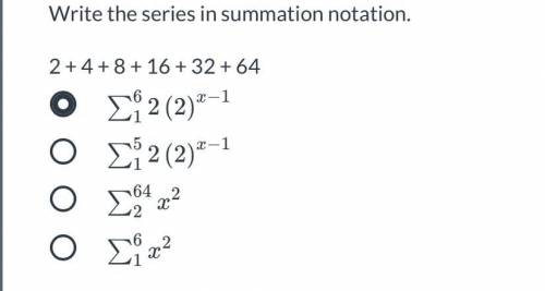 Write the series in summation notation.