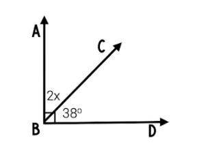 Angle ABC and angle CBD are complementary. What is the value of x? Record your answer as a whole nu
