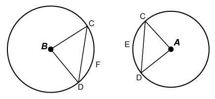Of segments CDF and CED, which of the segments has a greater area based on the given information? J