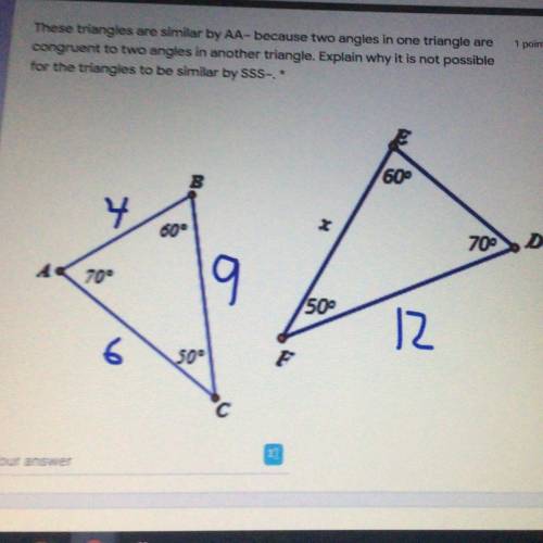 Why is it not possible for these triangles to bs similar by SSS?