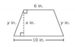The face of a lamp shade is shaped like a trapezoid. The dimensions of the face are shown in the di