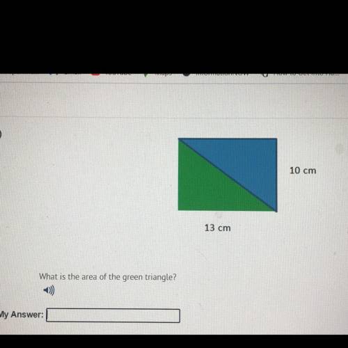 What is the area of the green triangle?