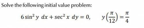 Solve the differential equation: inital value problem