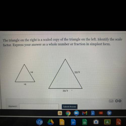 Timed test I have 10 min please help !!

The triangle on the right is a scaled copy of the triangl