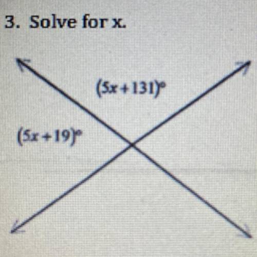 Solve for x..................