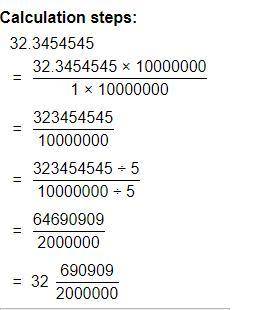 Halla la fracción generatriz de 32,3454545...