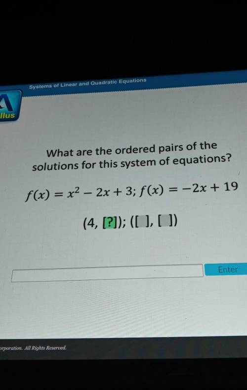 What are the orderd pairs of the solution for this solution of equation​