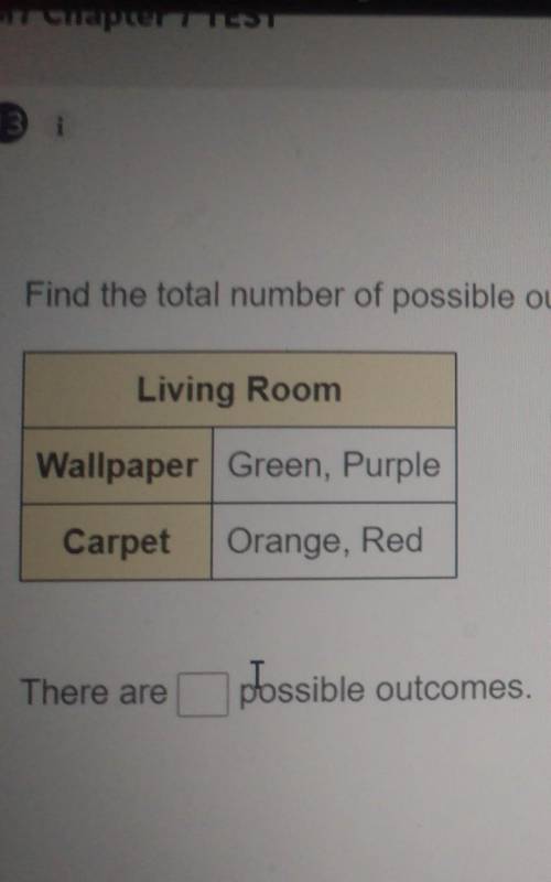 Can someone help me find the total number of possible outcomes when you select one color of wallpap