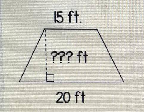 4) Charli knows that the area of her trapezoid room is 350 ft? with the dimensions below. What is t